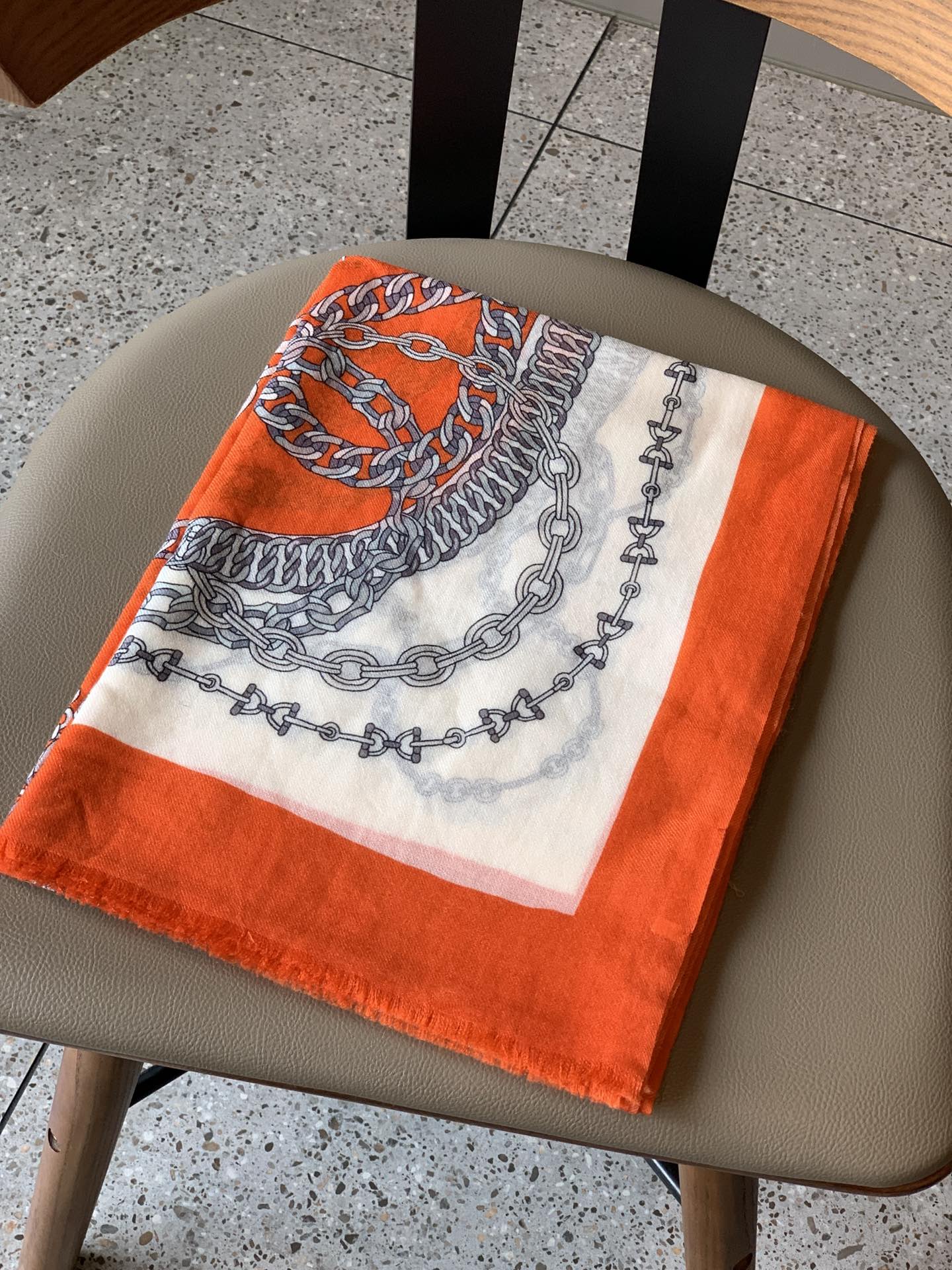 Шарф-цепочка Hermes - 100-200 см - 100 см - высококачественный кашемир - 1