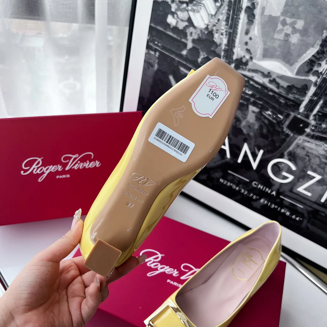 Туфли RV - классические туфли на высоком каблуке - 4-5 см - желтые