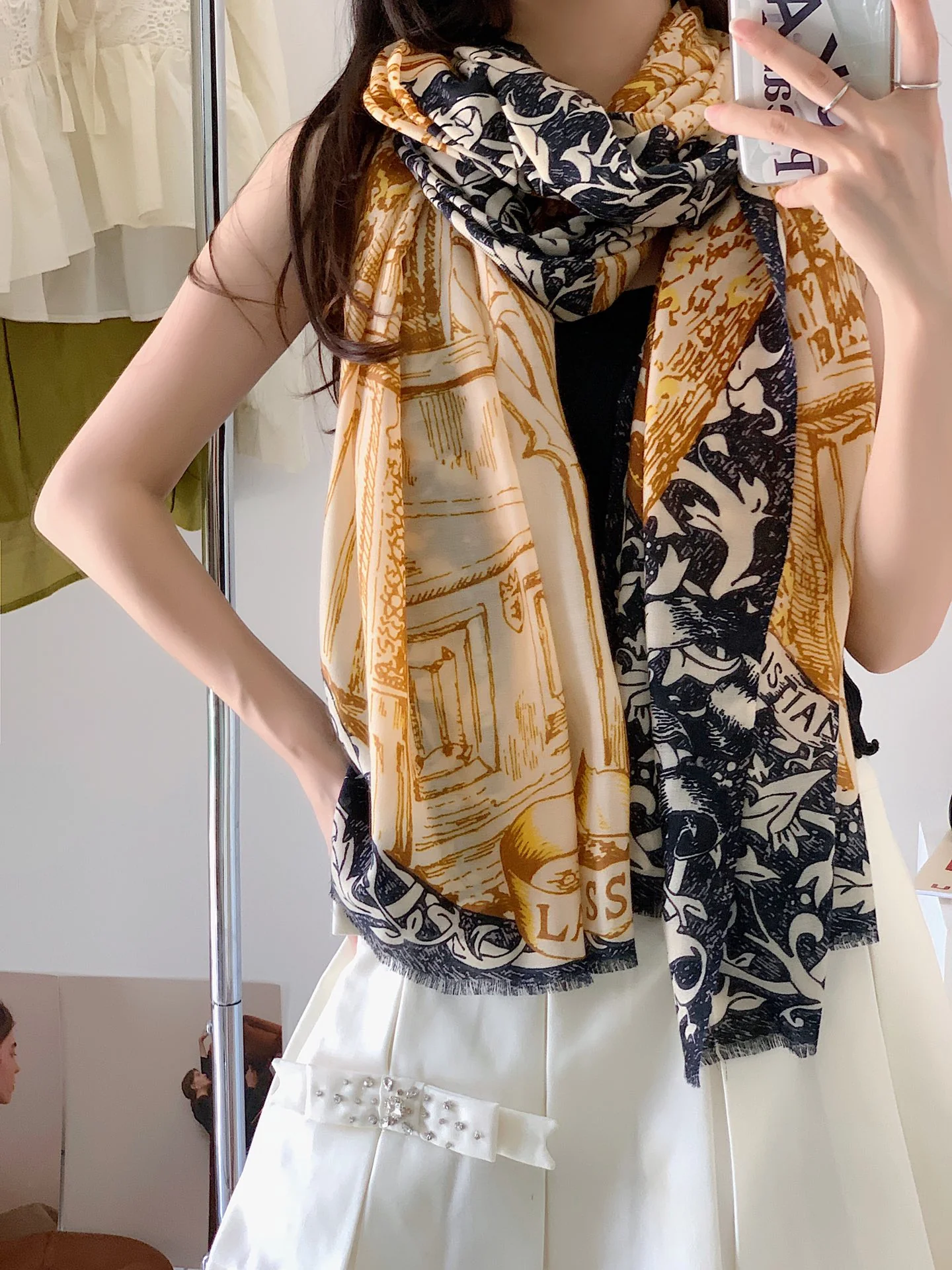 Шарф Dior с цветочным узором - 100 см - 200 см - 100 см - Кашемир премиум-класса - 1 см