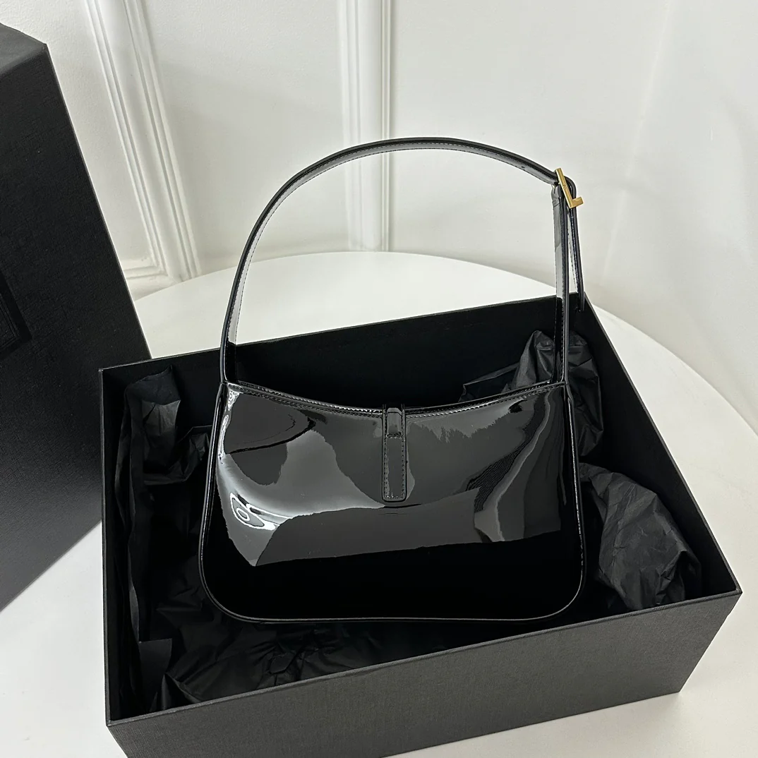 Кожаная сумка через плечо YSL-le-5-a-7 - Серая - 1