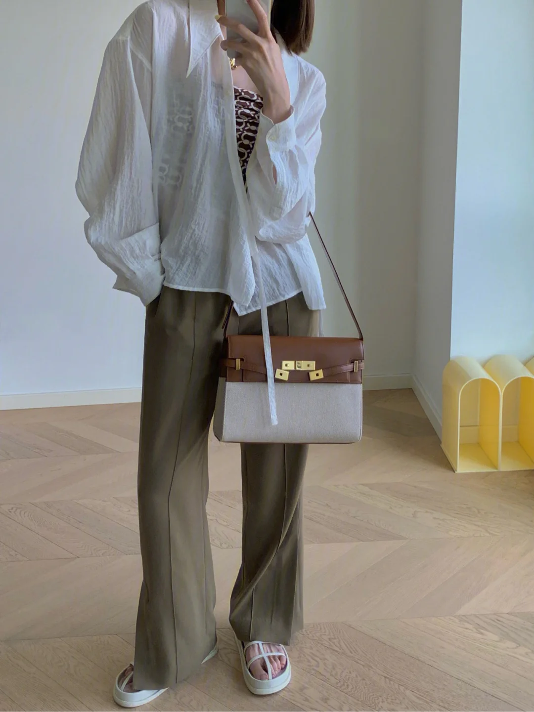 Сумка YSL Manhattan - Лен - Кожа