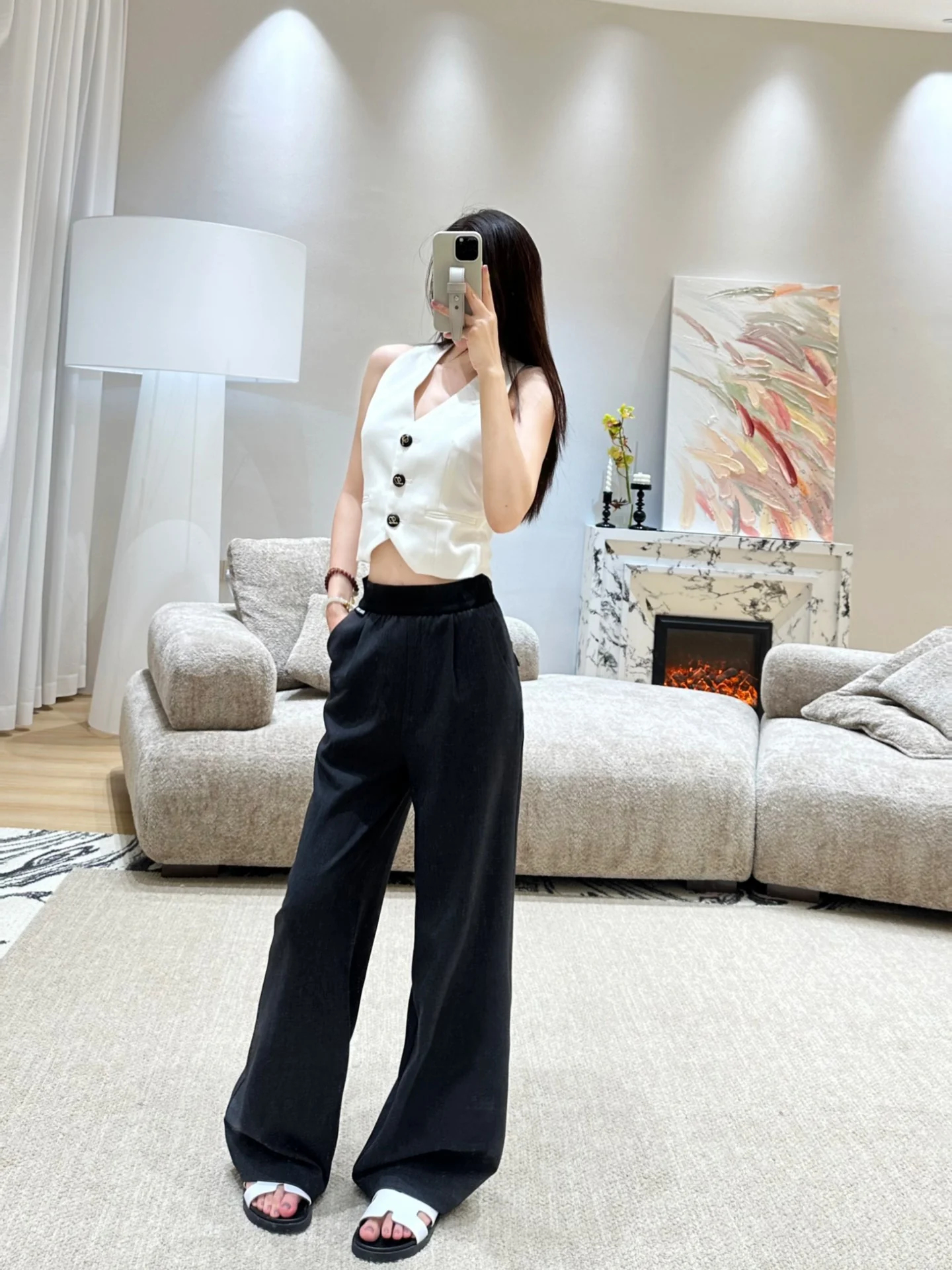 Miu Miu - 2404 - Узкие повседневные брюки - Серые