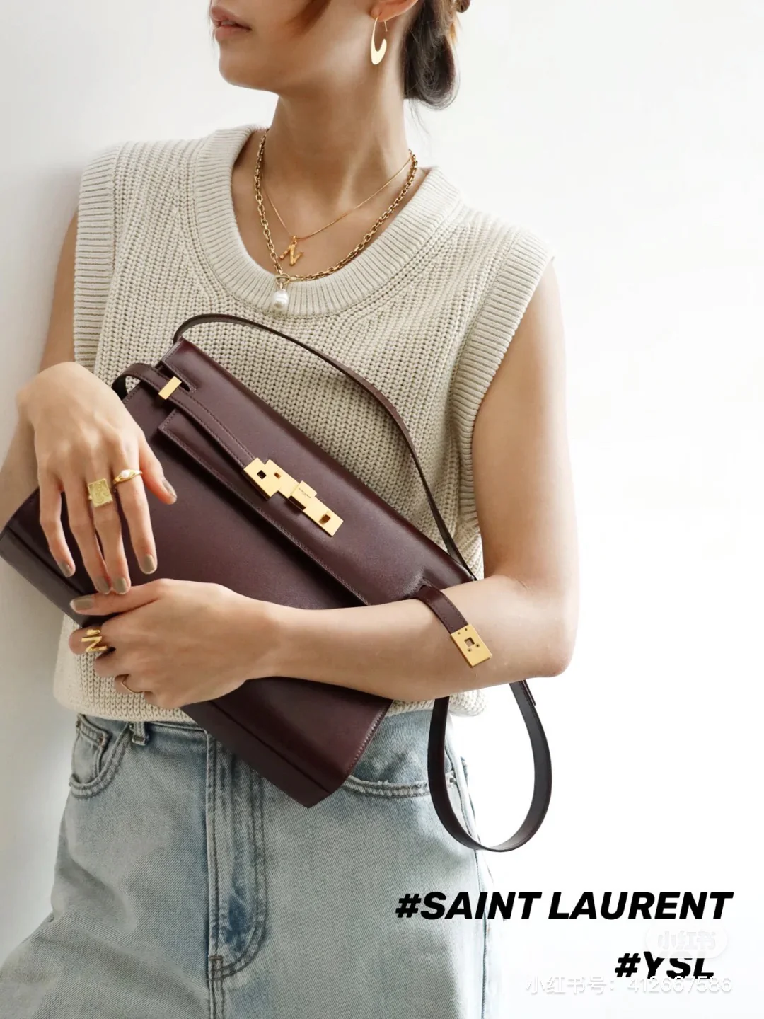 Сумка YSL Manhattan - Кожа с текстурой 