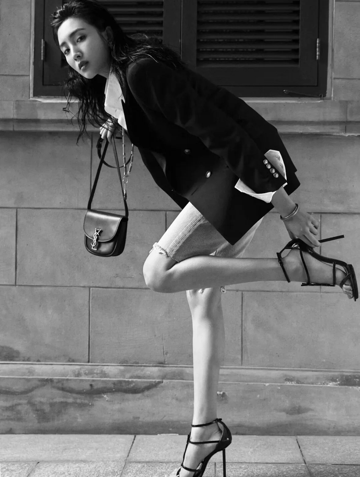 Сумка-седло YSL-Kaia-черная