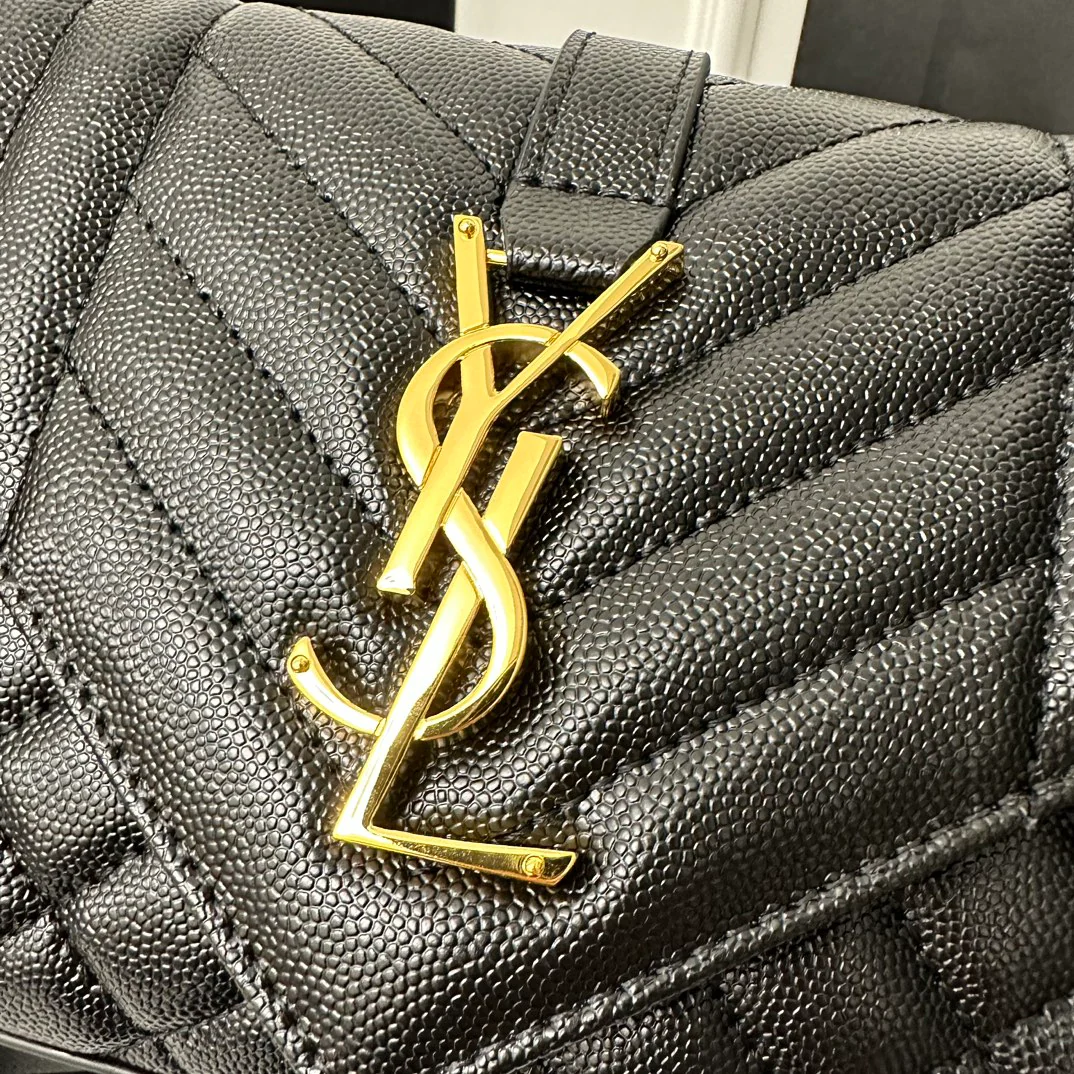 Конверт YSL, маленький, черный и золотой