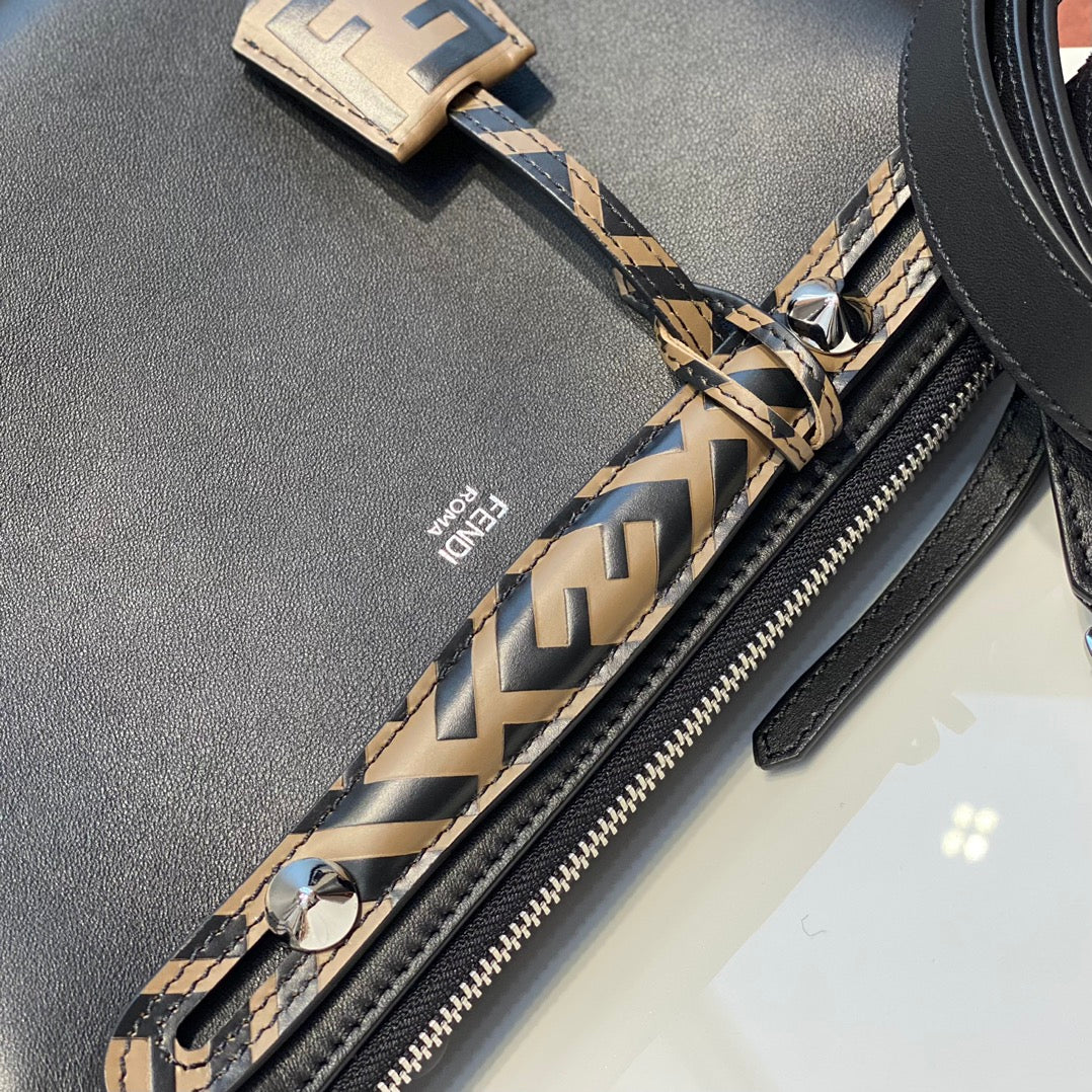 Сумка Fendi by the Way Boston — черная с FF