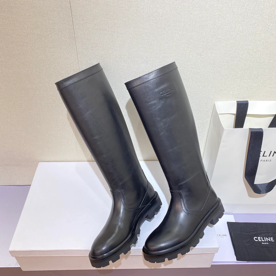 Сапоги для верховой езды Celine Arc de Triomphe в стиле подиума - черные