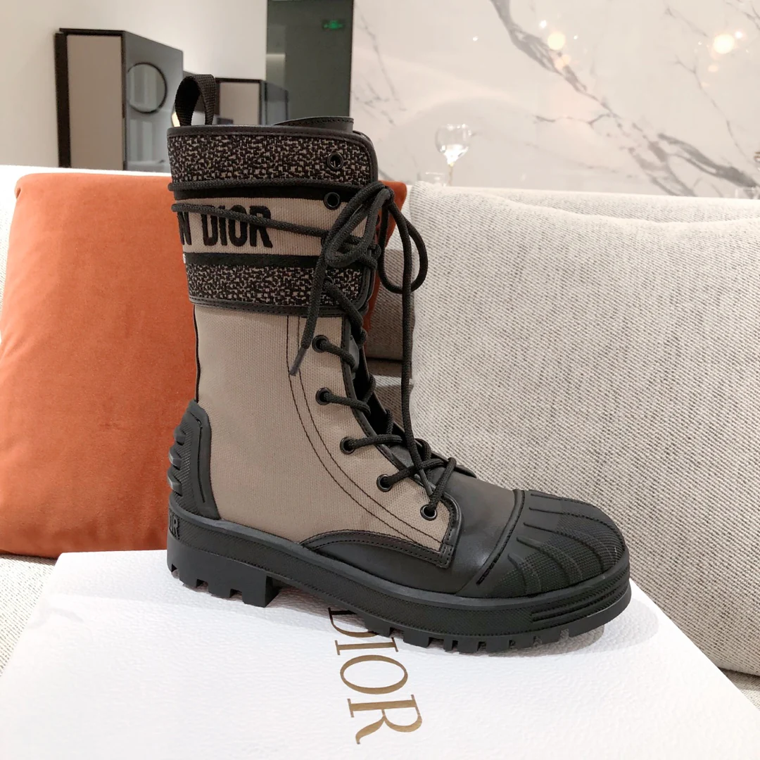 Dior - Ботинки с мыском-ракушкой - Длинные сапоги в стиле пэчворк