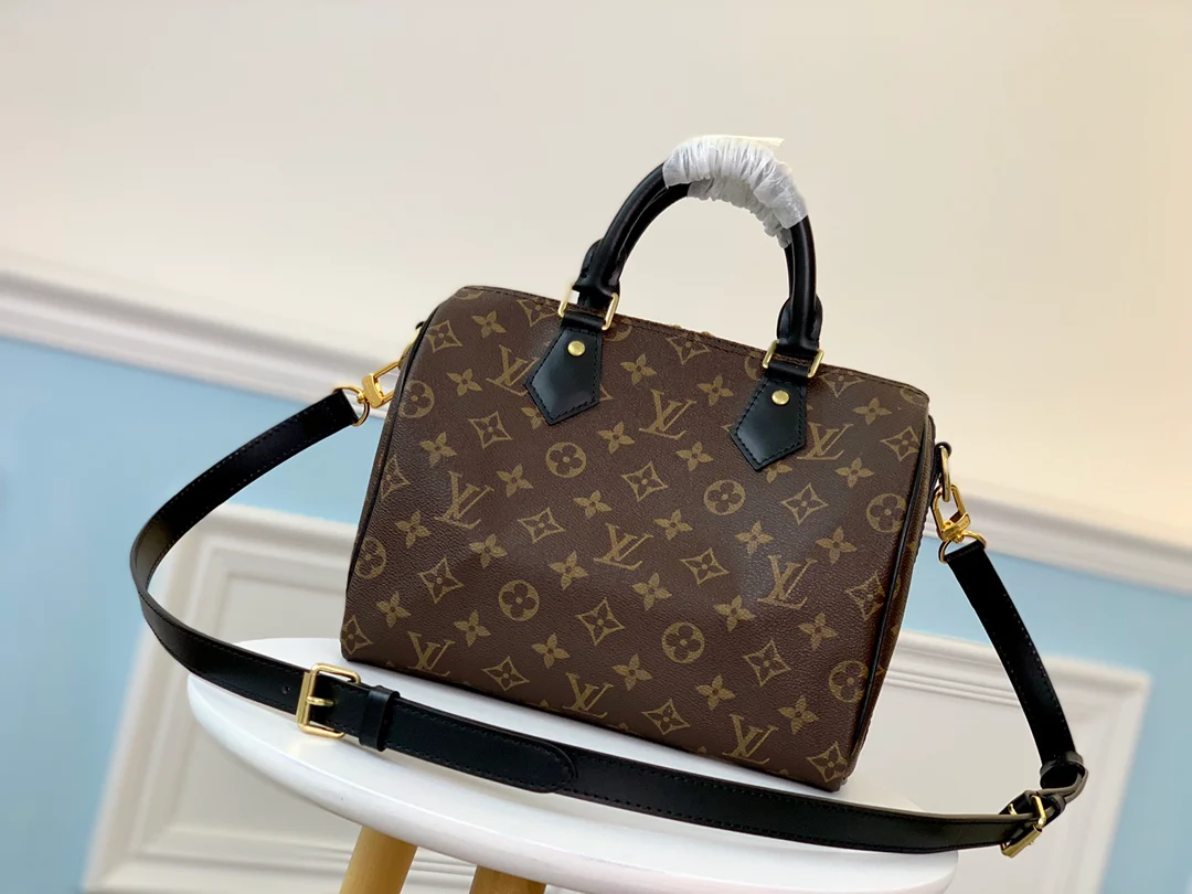 m41112-LV-Speedy30 Бостонская сумка с монограммой, черная кожа