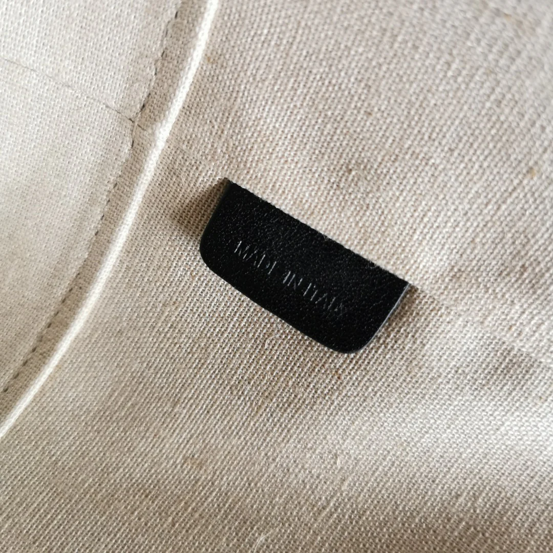 Льняная сумка-ведро Celine Cuir - Большая - Черная