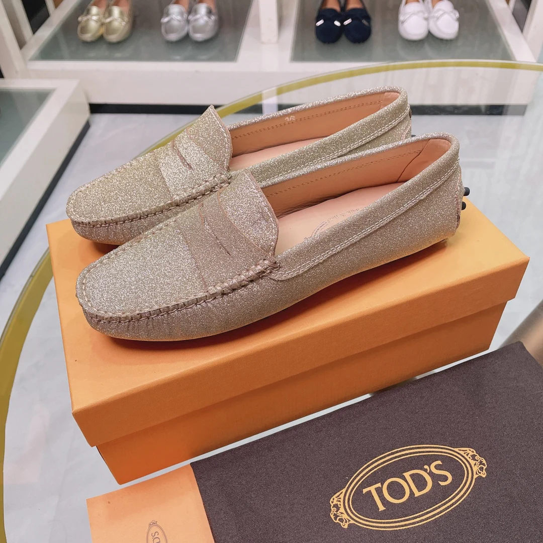 Tods - Золотистые блестки - Лоферы - Туфли без шнурков