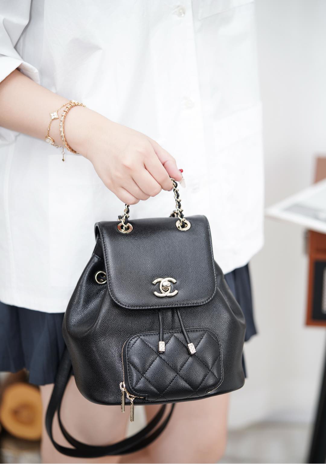 Рюкзак Chanel 25b Affinity Duma, маленький размер, золотистая фурнитура.