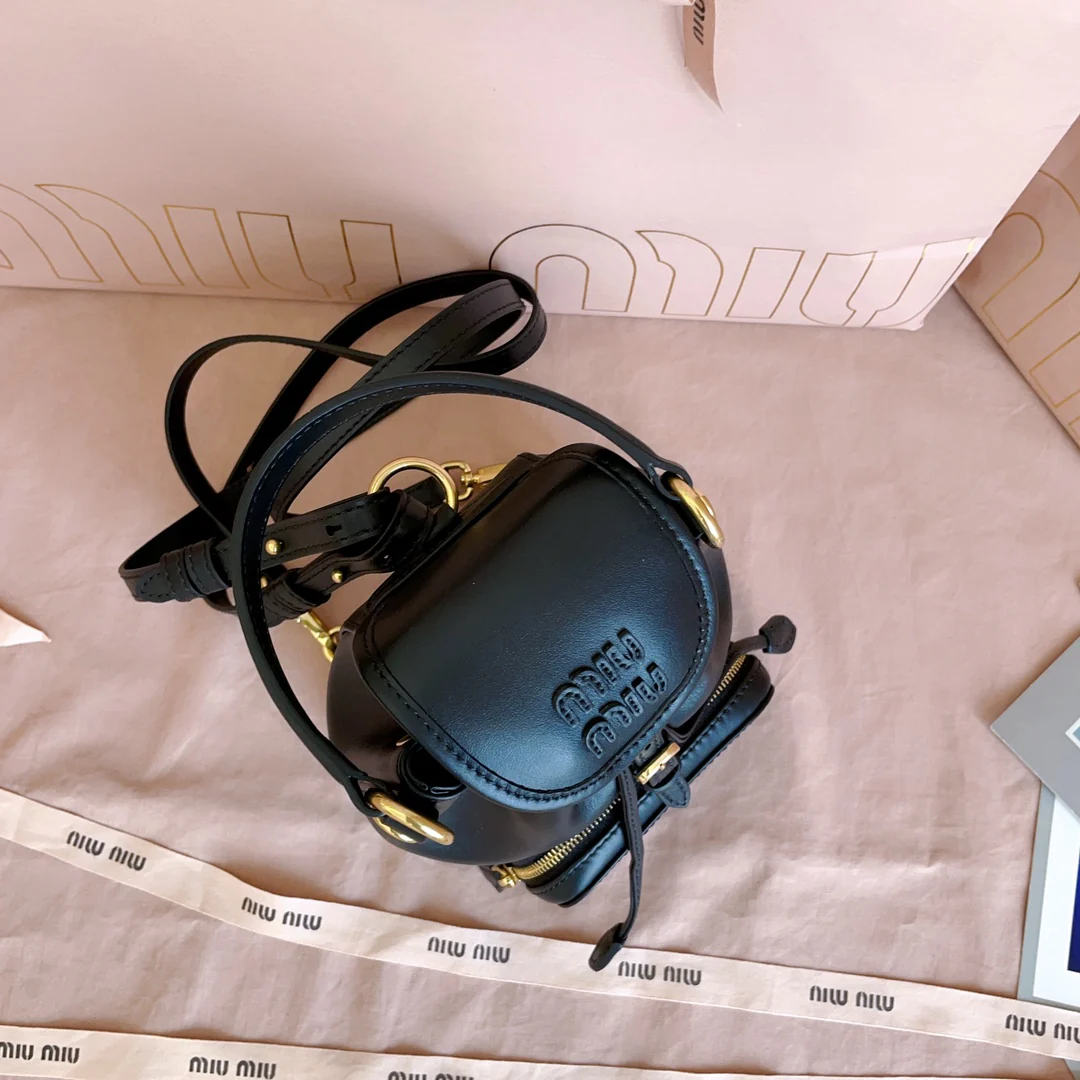 Рюкзак Miu Miu-5bz045 в стиле ?преппи?, мини, черный.