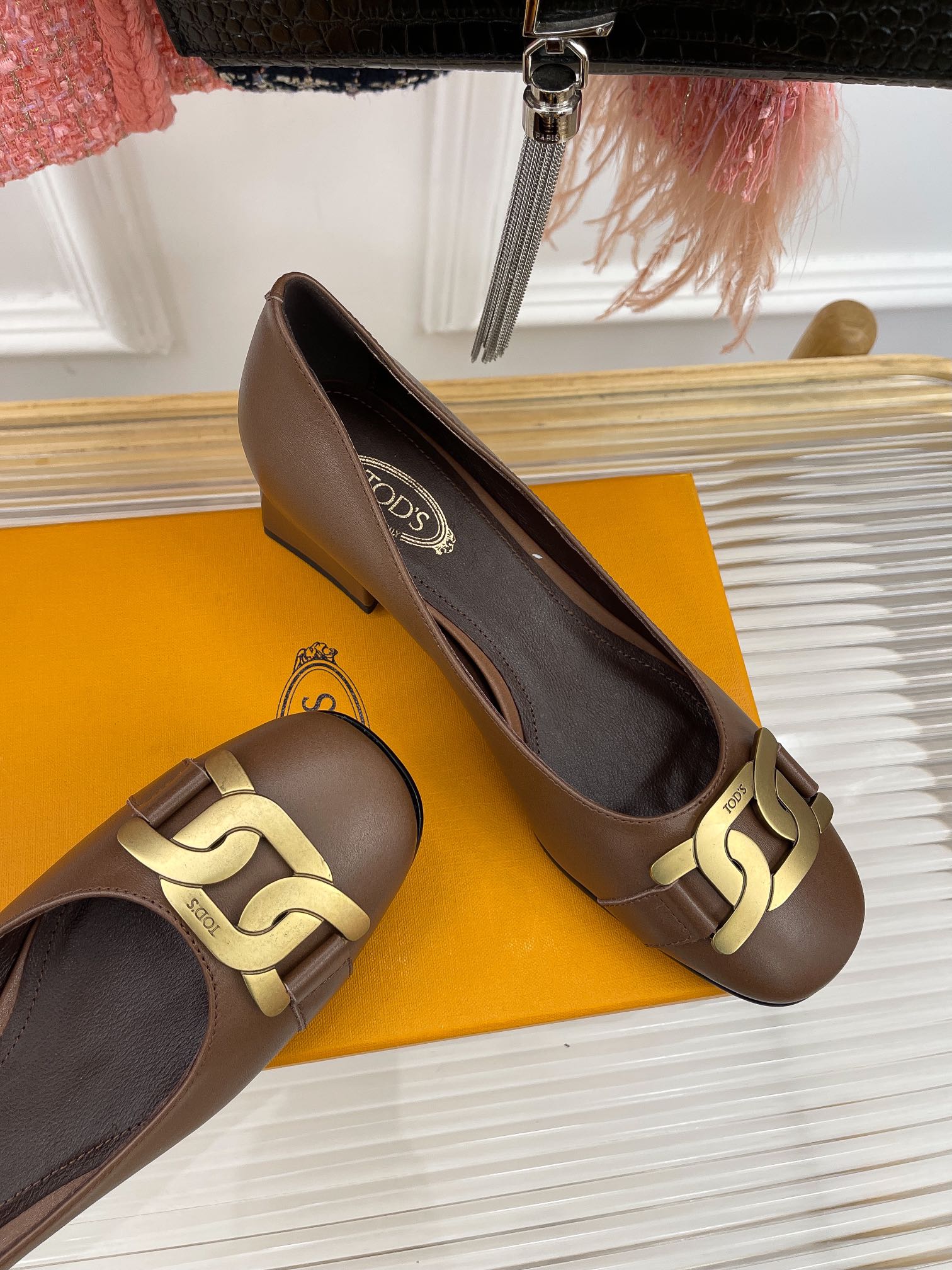 Tods - Лоферы с металлической пряжкой - Коричневые