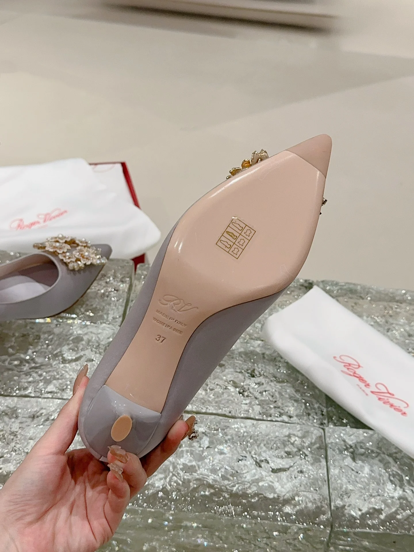 Туфли с квадратным носком и пряжкой - 2024 - Высокие каблуки - Фиолетовые - 1