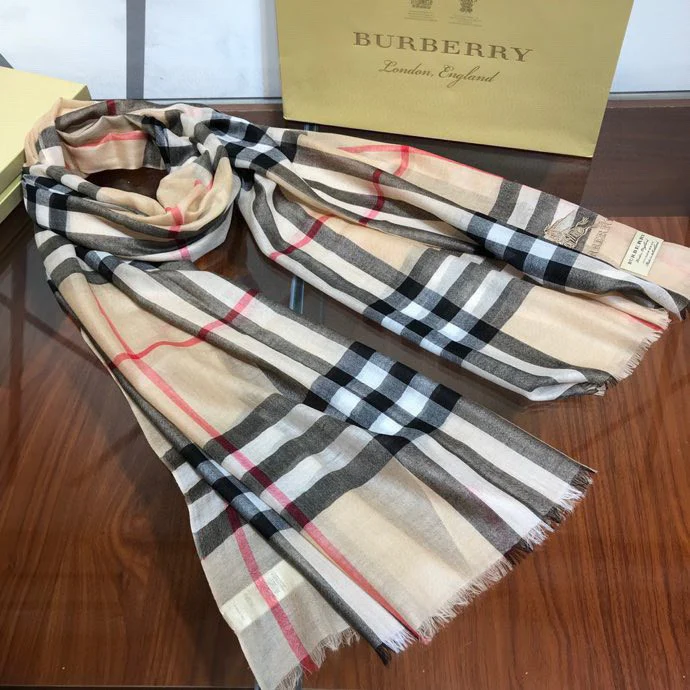 Классический шарф Burberry с логотипом для верховой езды - 90 см x 210 см - 100% кашемир - абрикосовый цвет