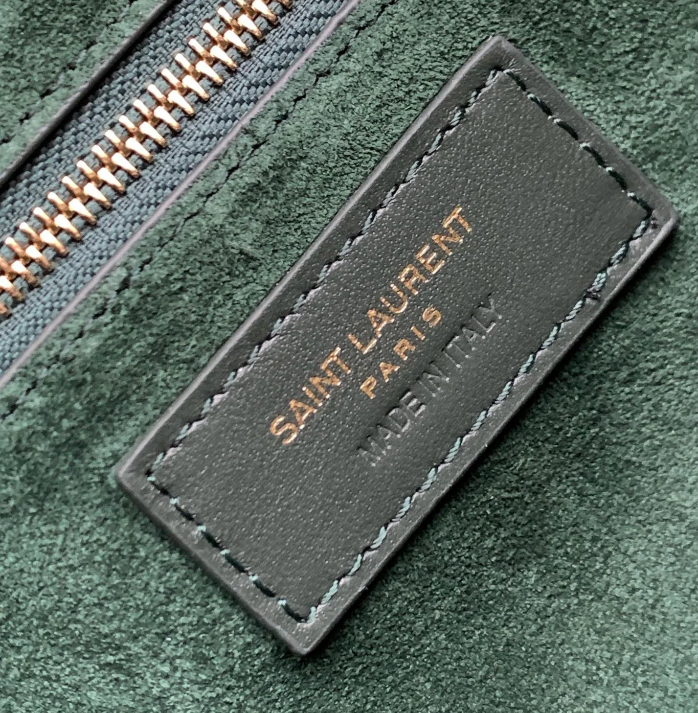 Кожаная сумка через плечо YSL Le 5 A 7 - темно-зеленая