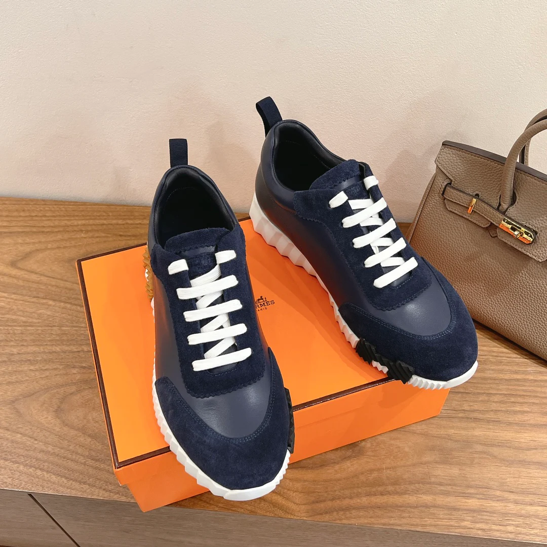 Повседневные туфли Hermes 2024 - Синие - 2