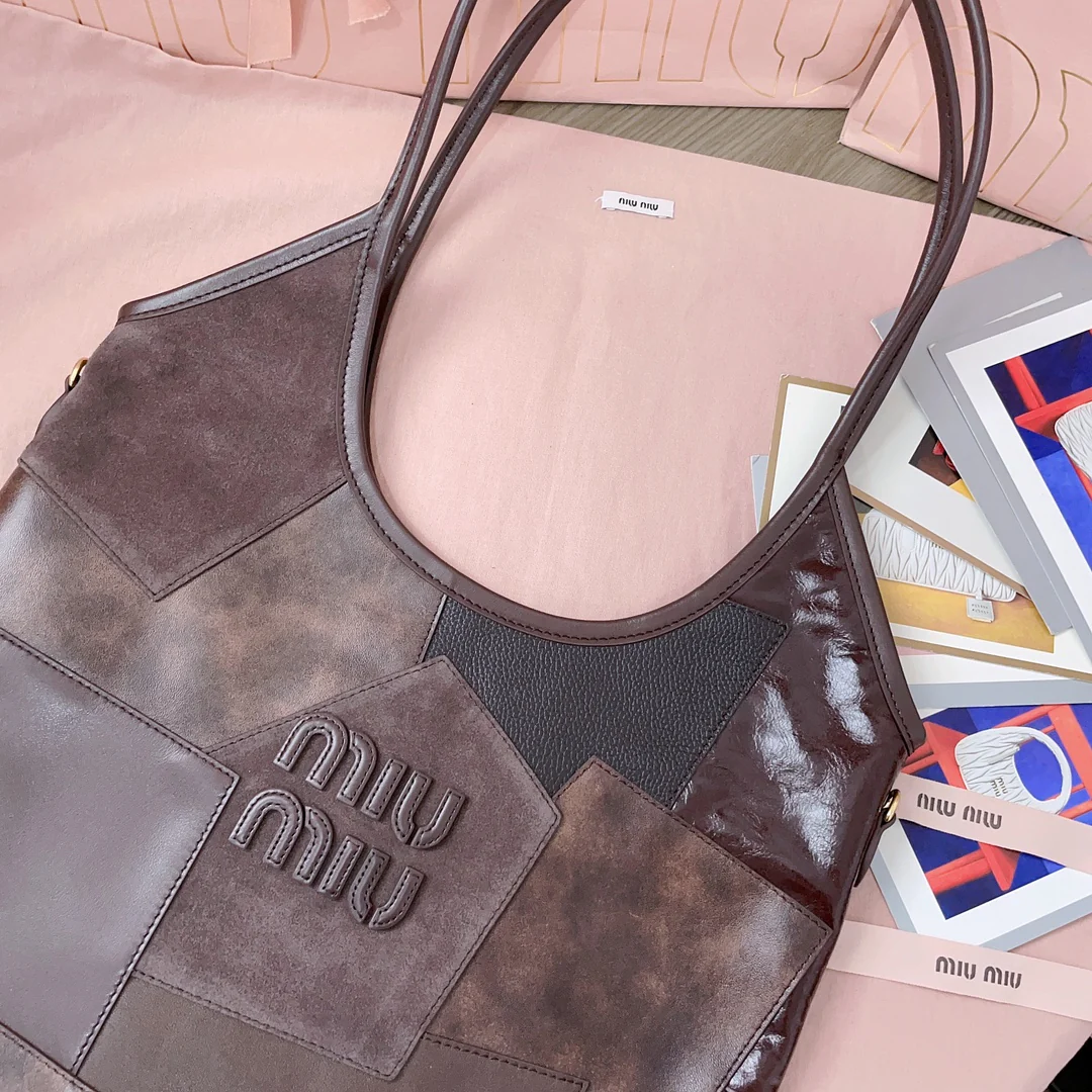 Сумка-тоут Miu Miu 5bg231 Isetan Limited Edition - Большая - Кожа и коричневая отделка