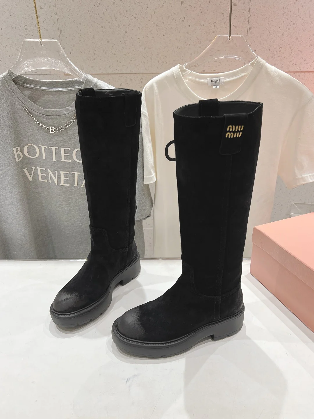 Ботинки на платформе Miu Miu 2024 - Черные - 1