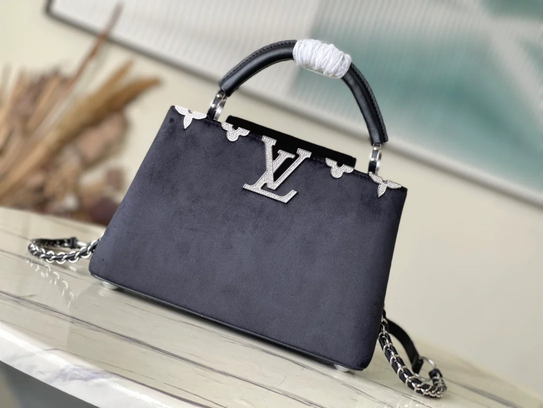 m23246-LV-capucines-flower-crown handbag-black small size