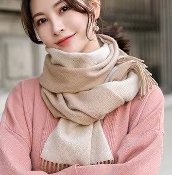 Двусторонний кашемировый шарф Hermes - 180-35 см