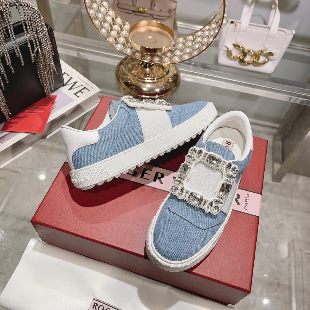 Обувь RV Shoes - Новинка весны/лета 2023 - Повседневные туфли viv-golf с бриллиантовой пряжкой - Синие