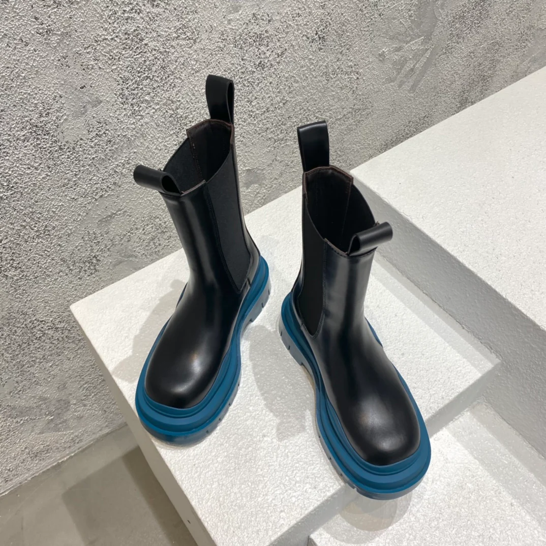 BV-22ss - Британские ретро-сапоги до середины икры - Унисекс - Черно-синяя подошва - 1