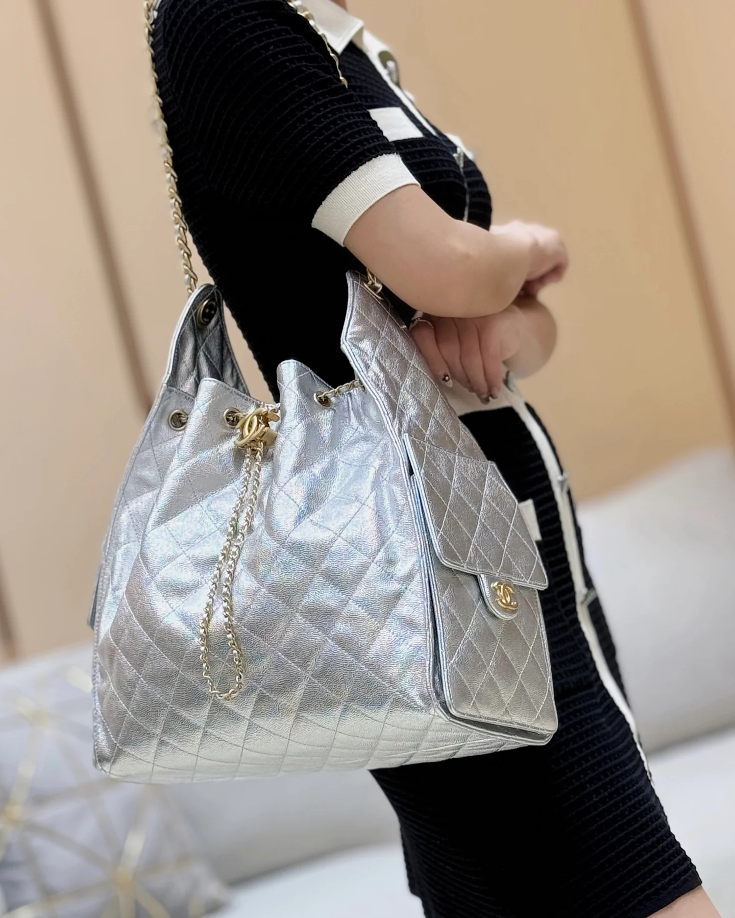 Сумка Chanel 25s 25bag Large - серебристая