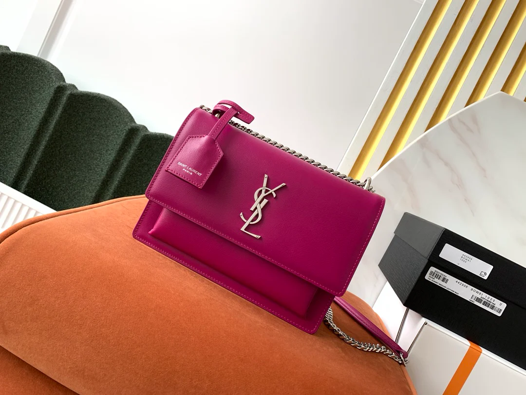 Сумка YSL Sunset Bag - текстура ?зубочистка? - розовый