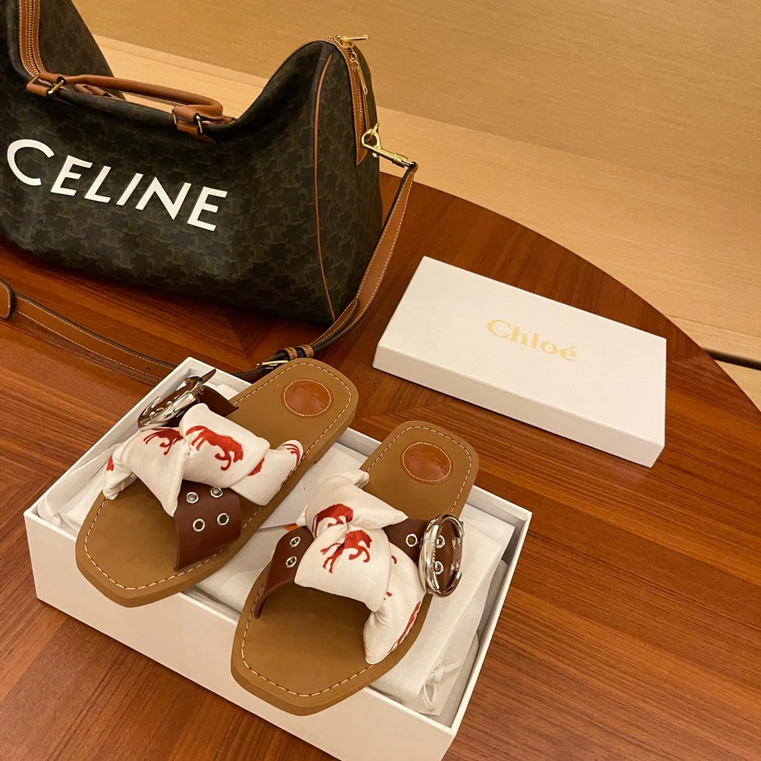 Туфли Chloe - Chloe - пряжка из плетеной ткани - тапочки