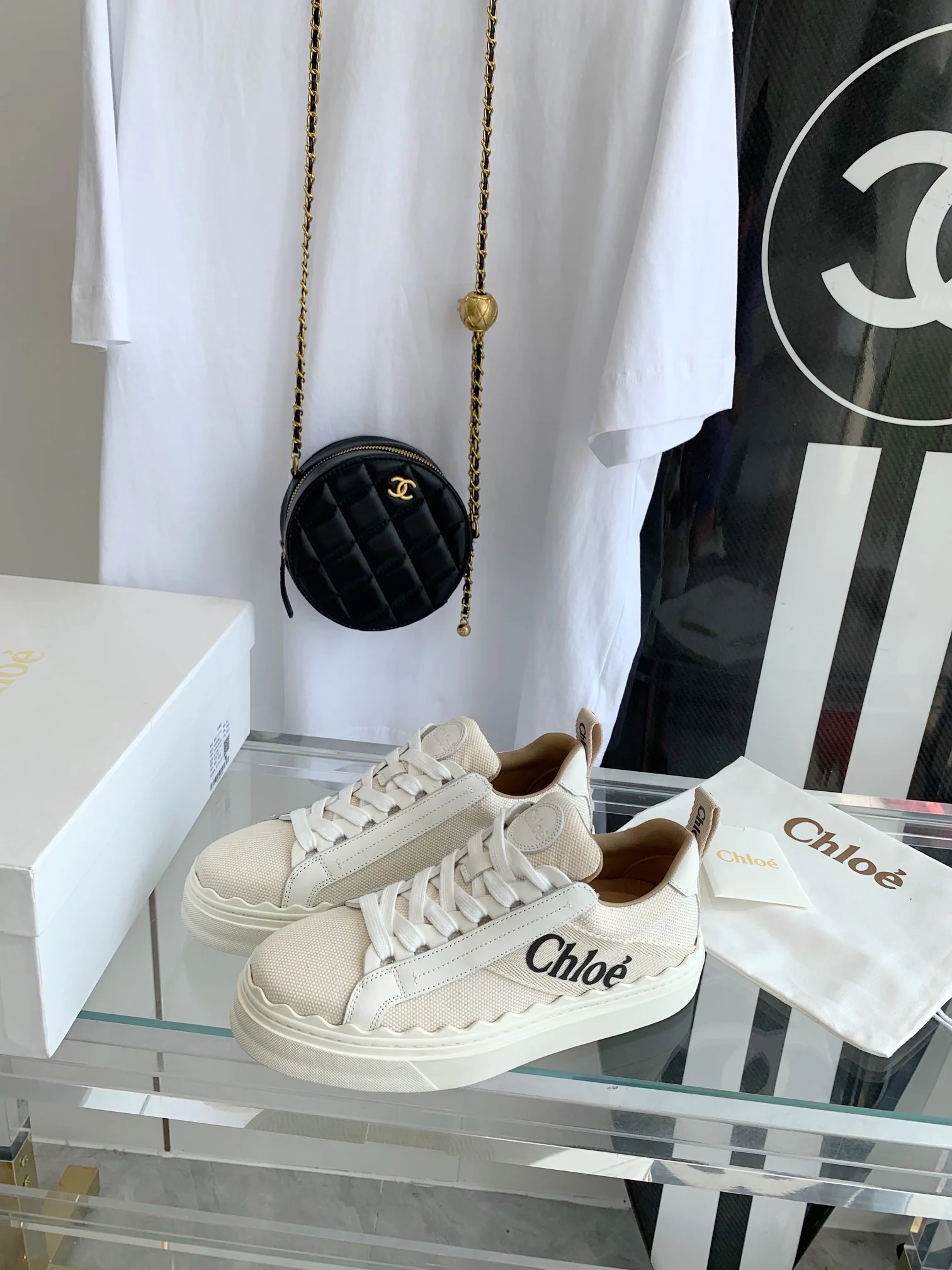 Белые кроссовки Chloe на платформе, повседневная обувь, размеры 35-40.