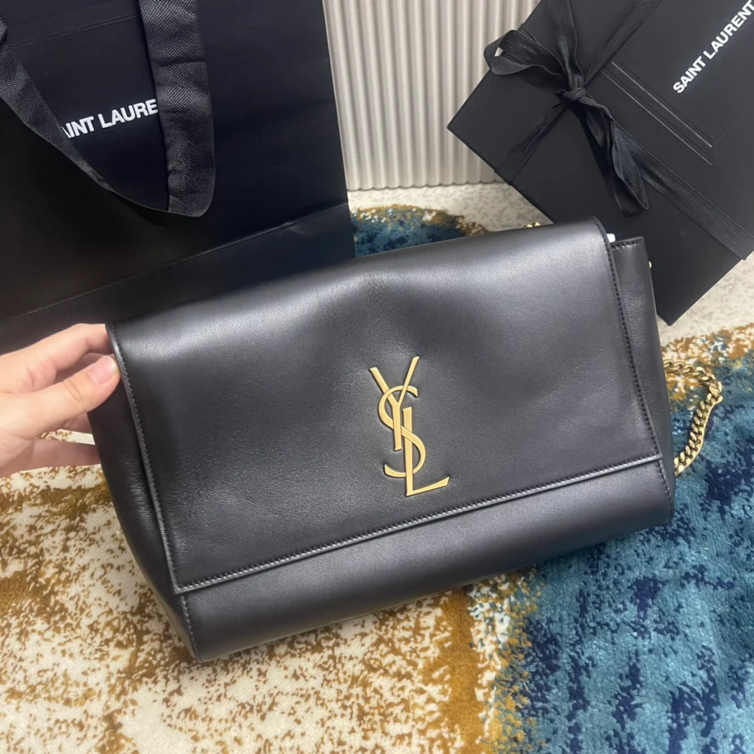 YSL-Kate Double Bread - Тонкая овечья кожа - Черный - 28 см