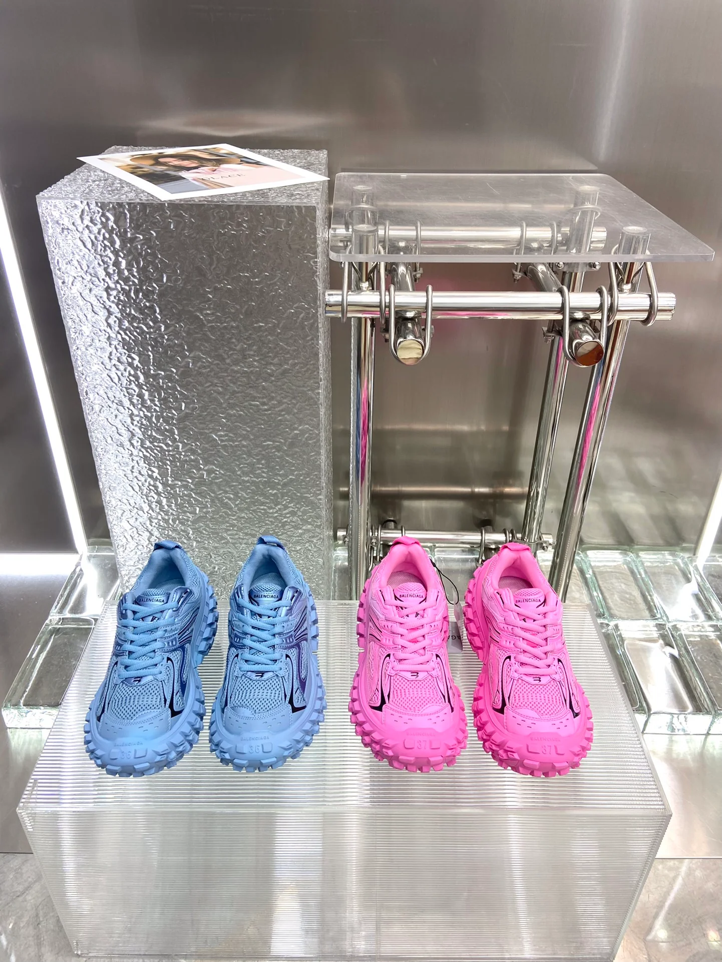 Массивные кроссовки Balenciaga в стиле автомобильных шин - унисекс - синие