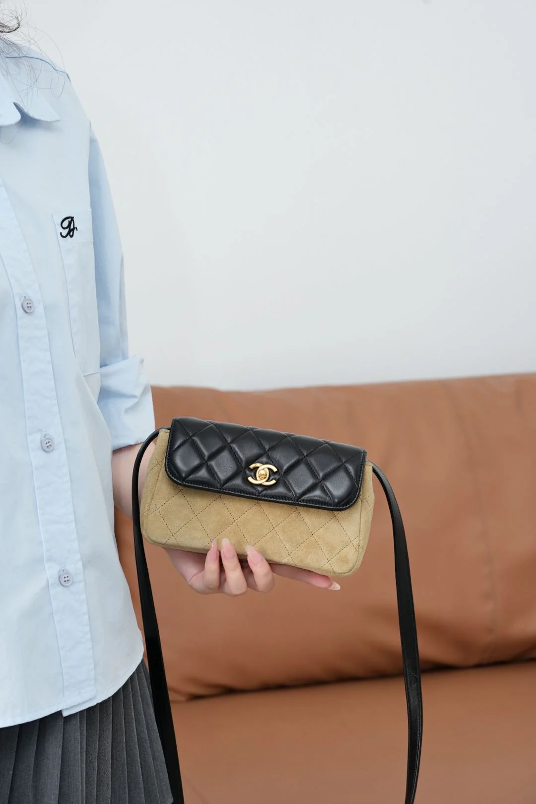 Chanel -??? - высококачественная кожаная сумка с клапаном ручной работы