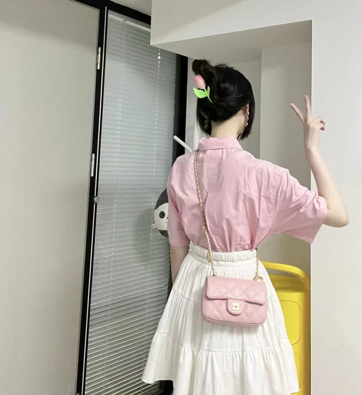 Новинка сезона осень/зима 2022 от Chanel - Сумка CF с подвеской в ??виде сердца на цепочке - Лимитированная серия - Розовая