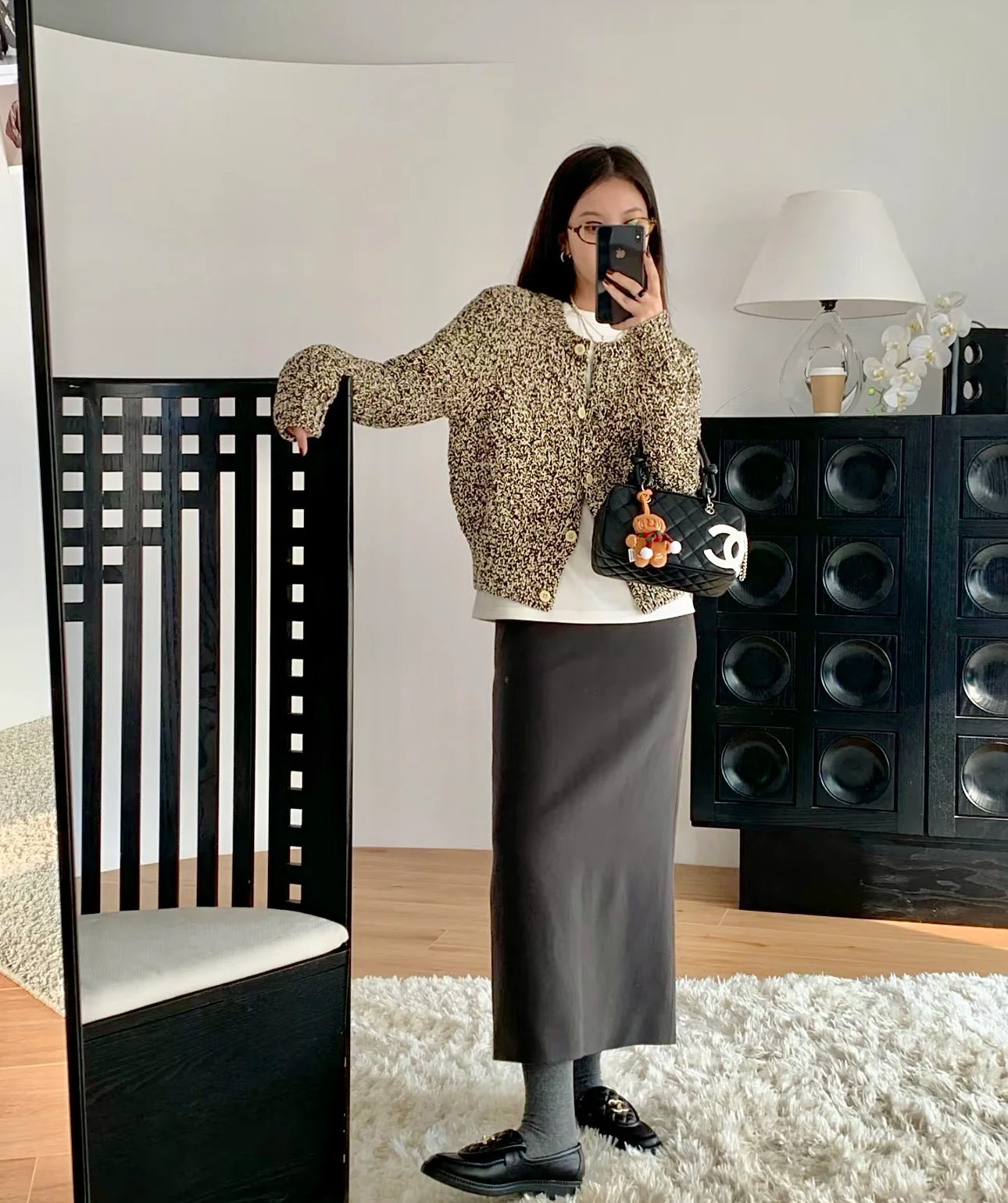 Chanel - Винтажная сумка-подушка Kang Peng - Черная