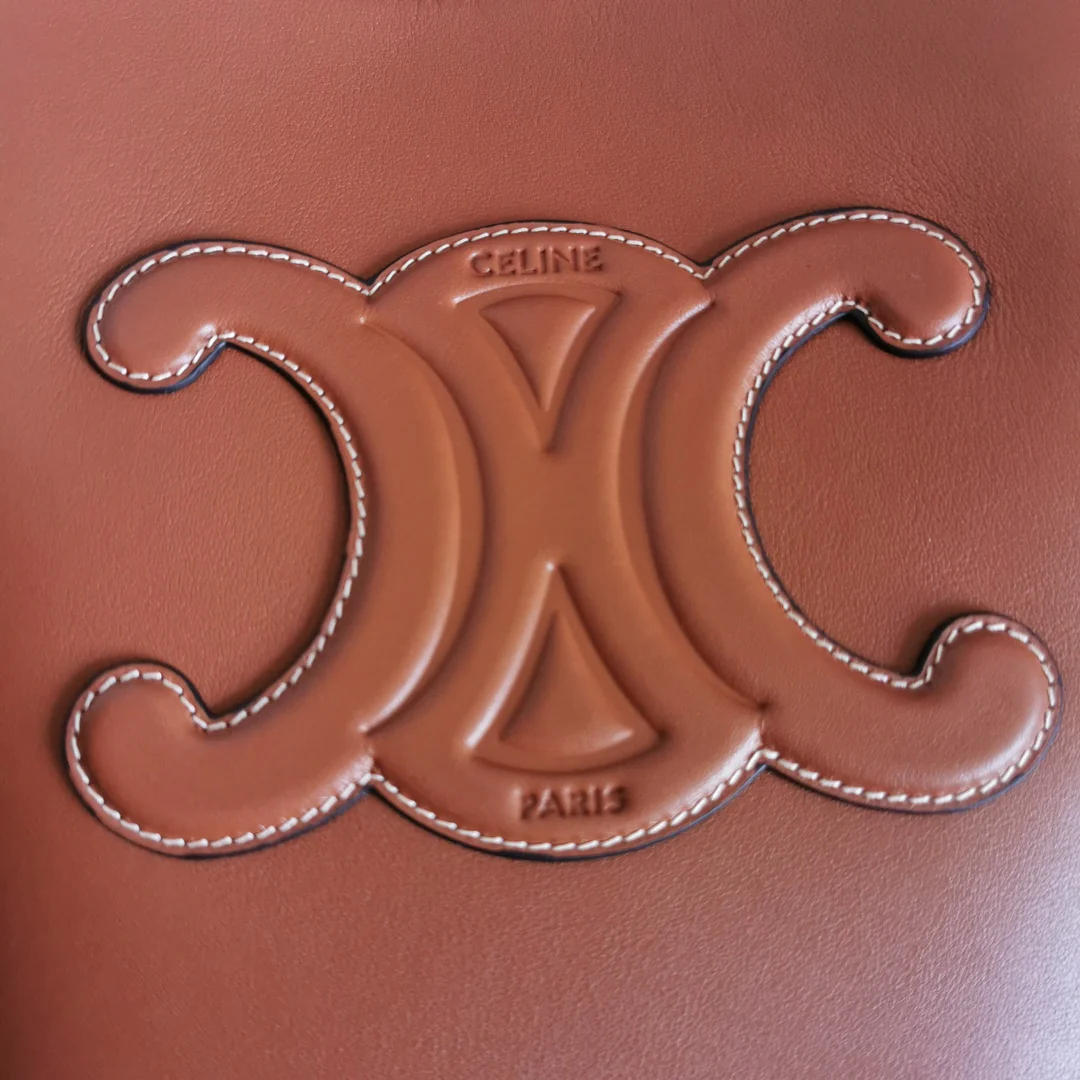 Кожаная сумка-ведро Celine Cuir - Большая - Коричневая