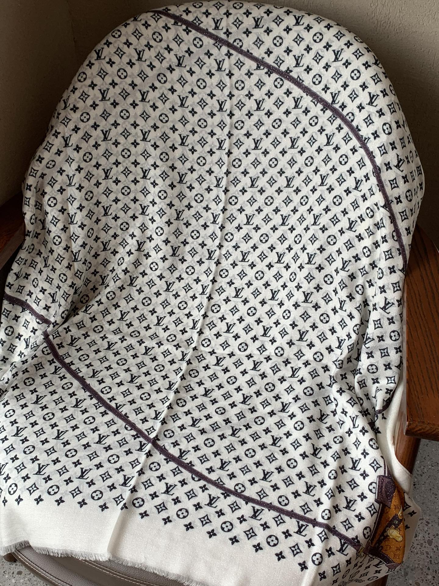 Шарф LV Le Tout Paris - 110-200 см - Кашемир - Белый