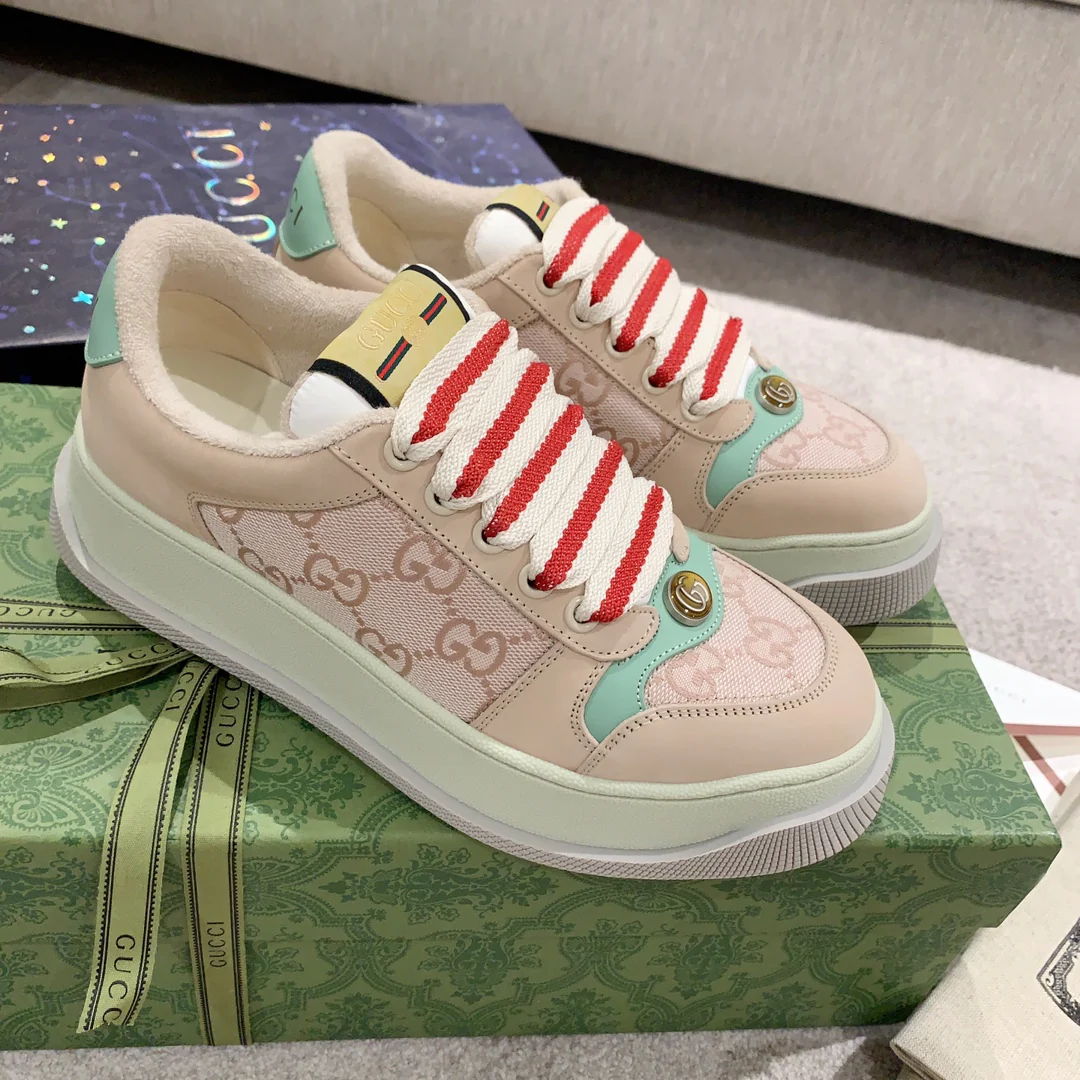 Новинка Gucci 2023 года - Туфли на платформе Dirty Shoes - Розовые