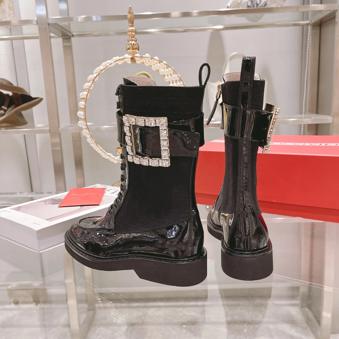 Тканевые ботинки Martin средней высоты, британского стиля, черные.