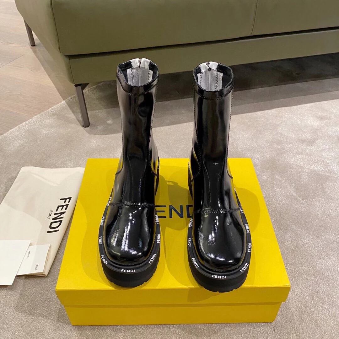 Мотоциклетные ботинки Fendi на платформе - 5 см