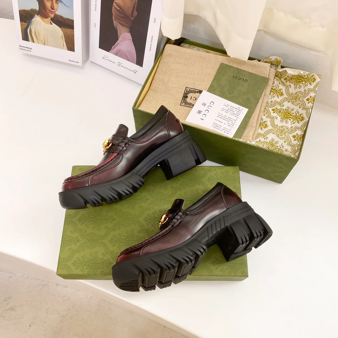 Лоферы на платформе Gucci - 1