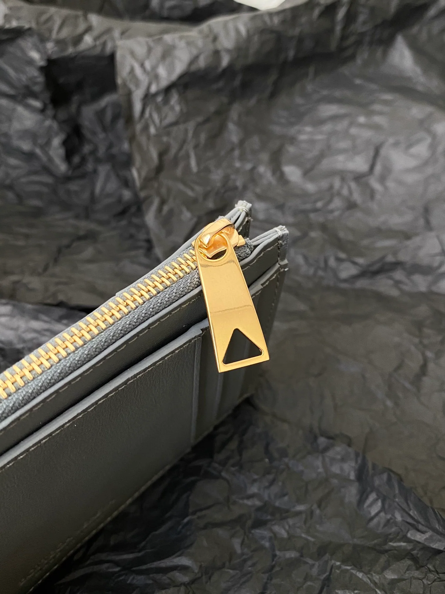 BV-大格子 编织 拉链卡包 零钱包 12x8x0.5cm