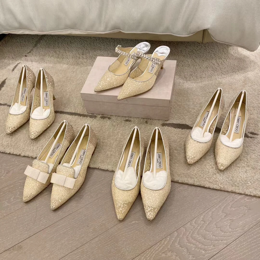 Коллекция Jimmy Mesh Sequin - Туфли с острым носком - Балетки - Туфли на высоком каблуке