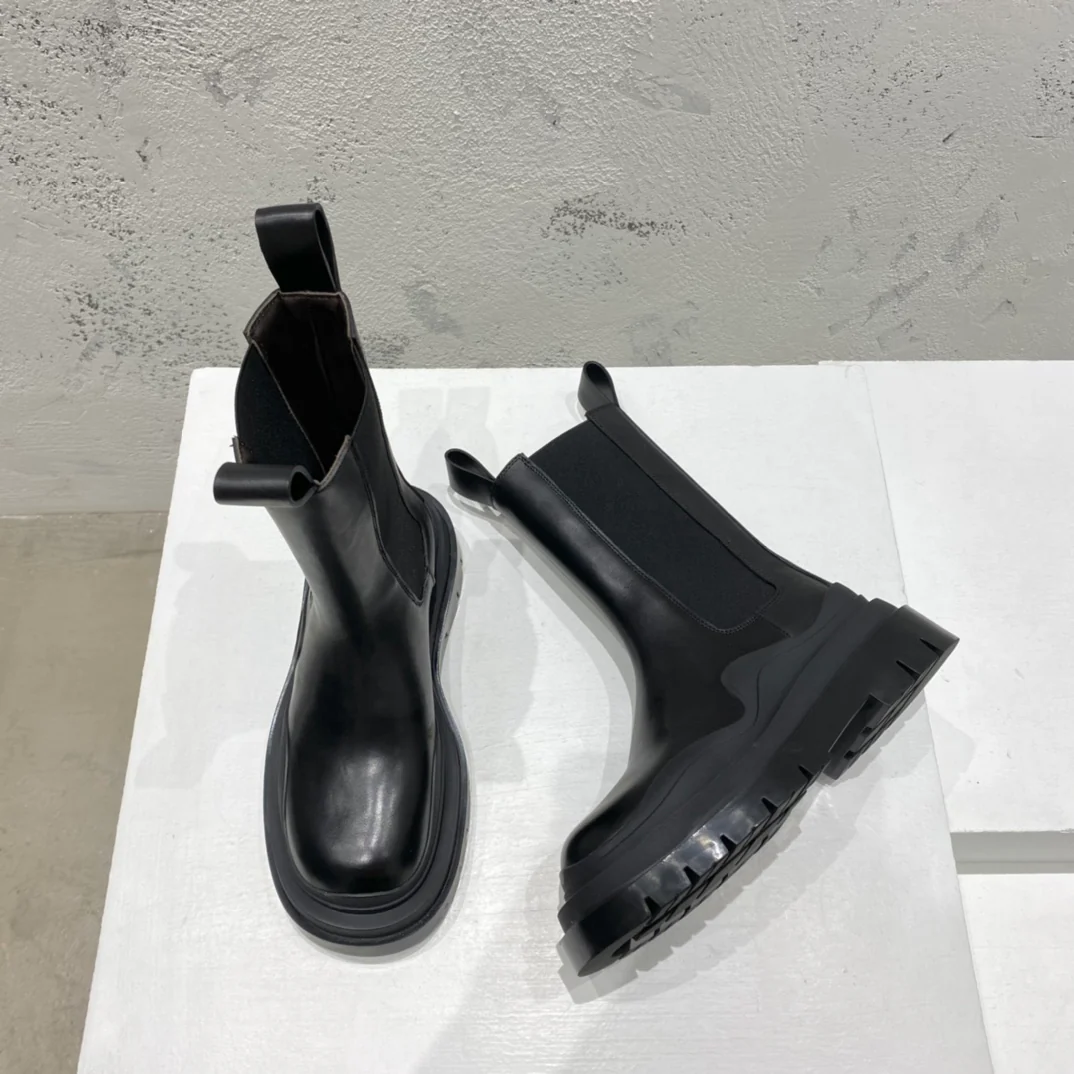 BV-22ss - Британские ретро-сапоги до середины икры - Унисекс - Черные