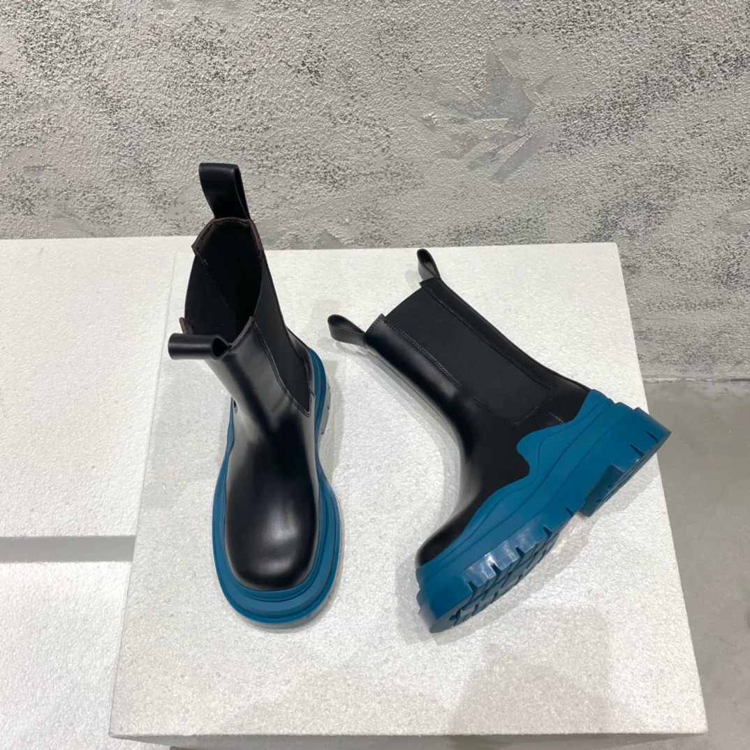 BV-22ss - Британские ретро-сапоги до середины икры - Унисекс - Черно-синяя подошва - 1