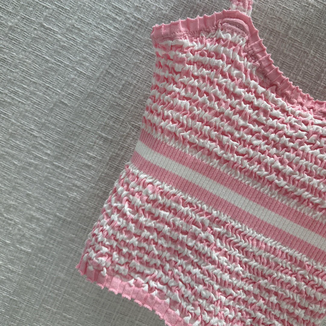 Вязаная майка в полоску Chanel 2403