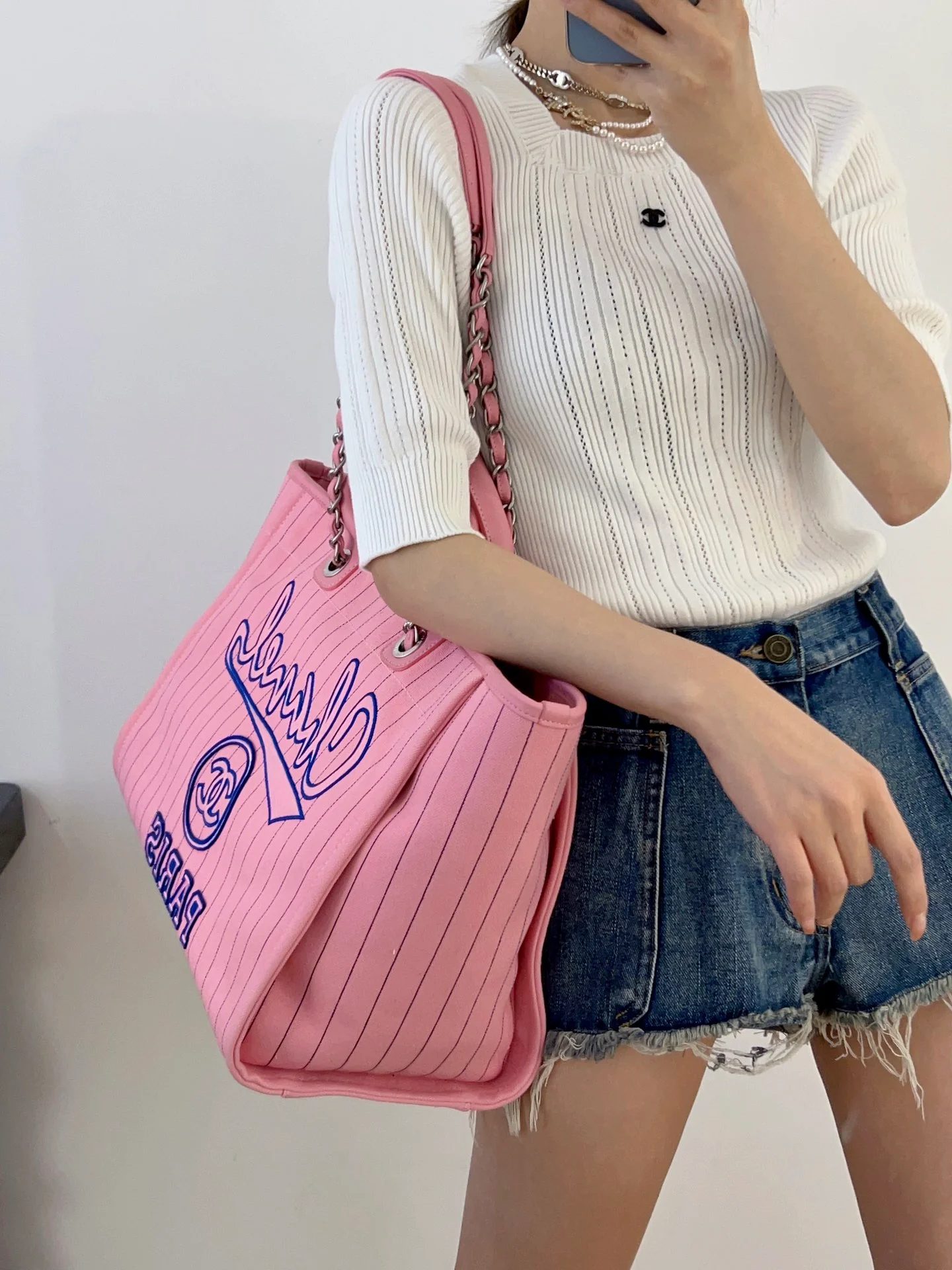 Chanel 23p Розовая сумка для покупок Пляжная сумка