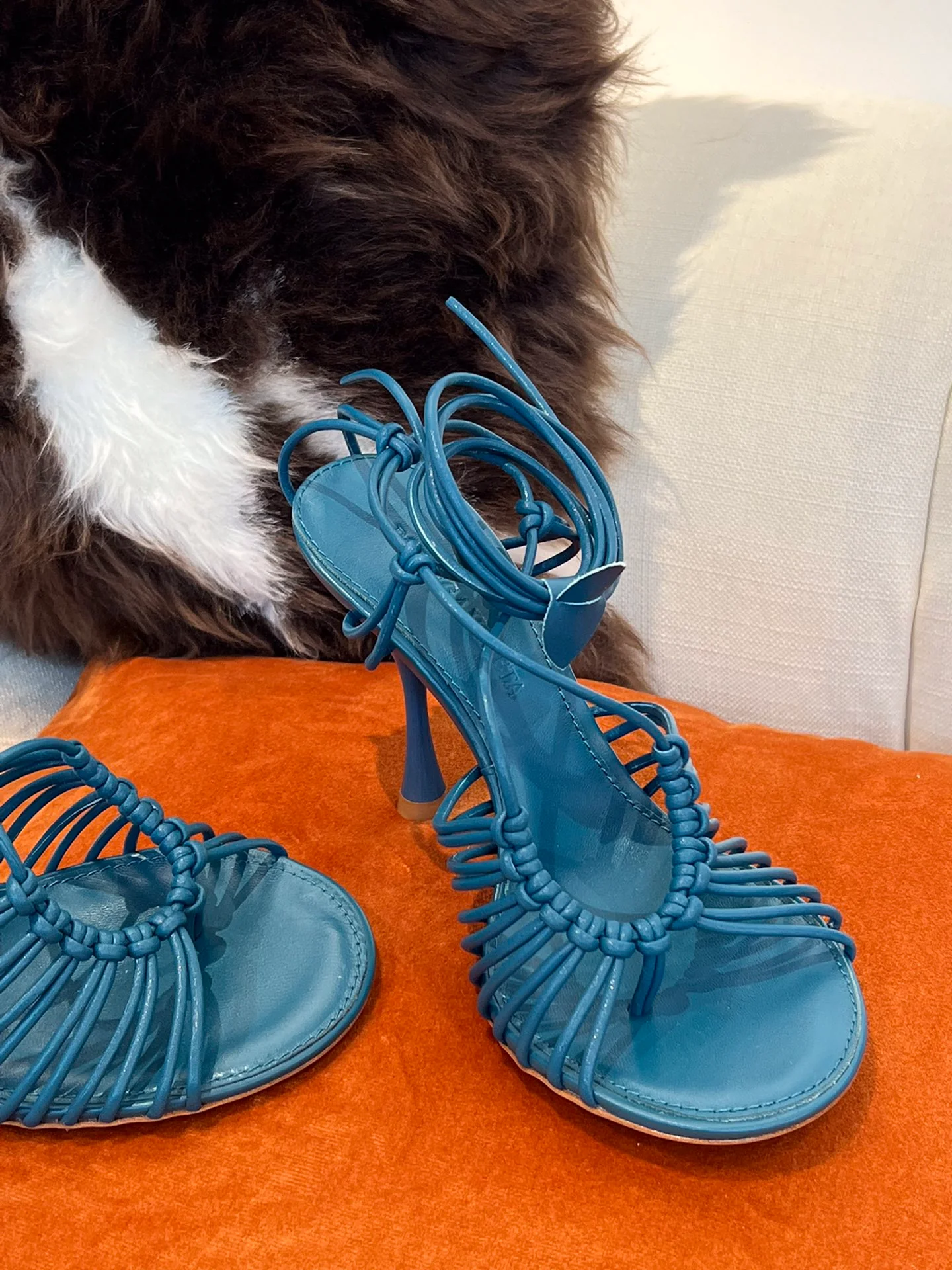 BV - Синие туфли на высоком каблуке со шнуровкой